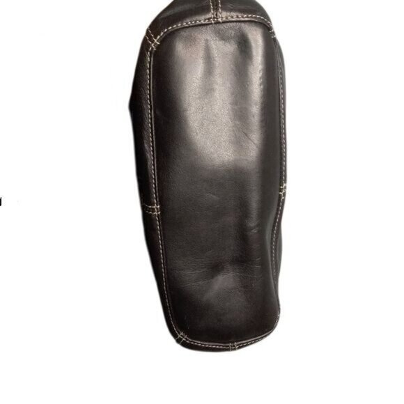 Tignanello Shoulder Hobo Bag Black Leather Chain Print Lining Adjustable Strap - Picture 9 of 13